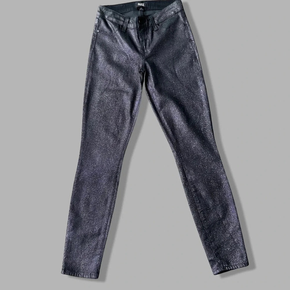 PAIGE Transcend Verdugo Ankle Skinny Jeans Shimmer  Coating - Picture 3 of 16